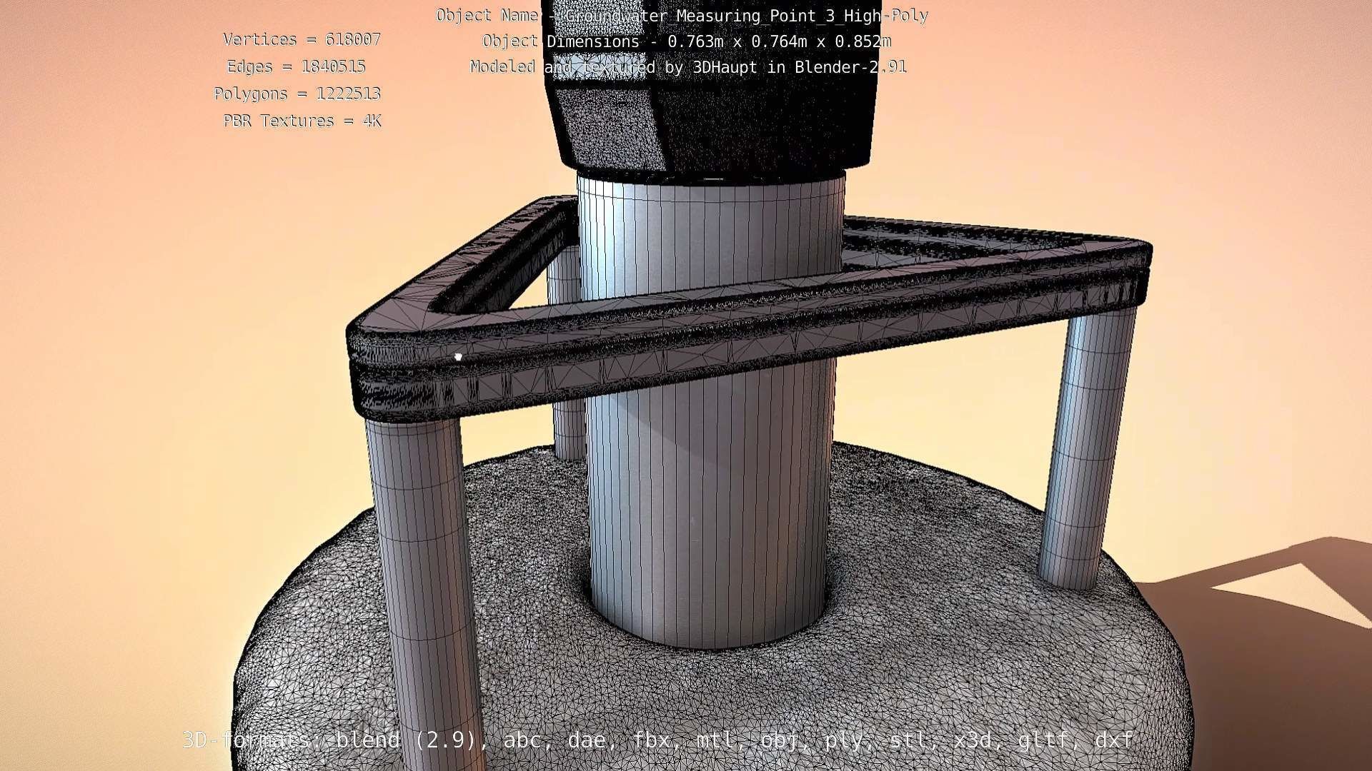 Groundwater Measure Pipe High-Poly Version 3  3D model_23
