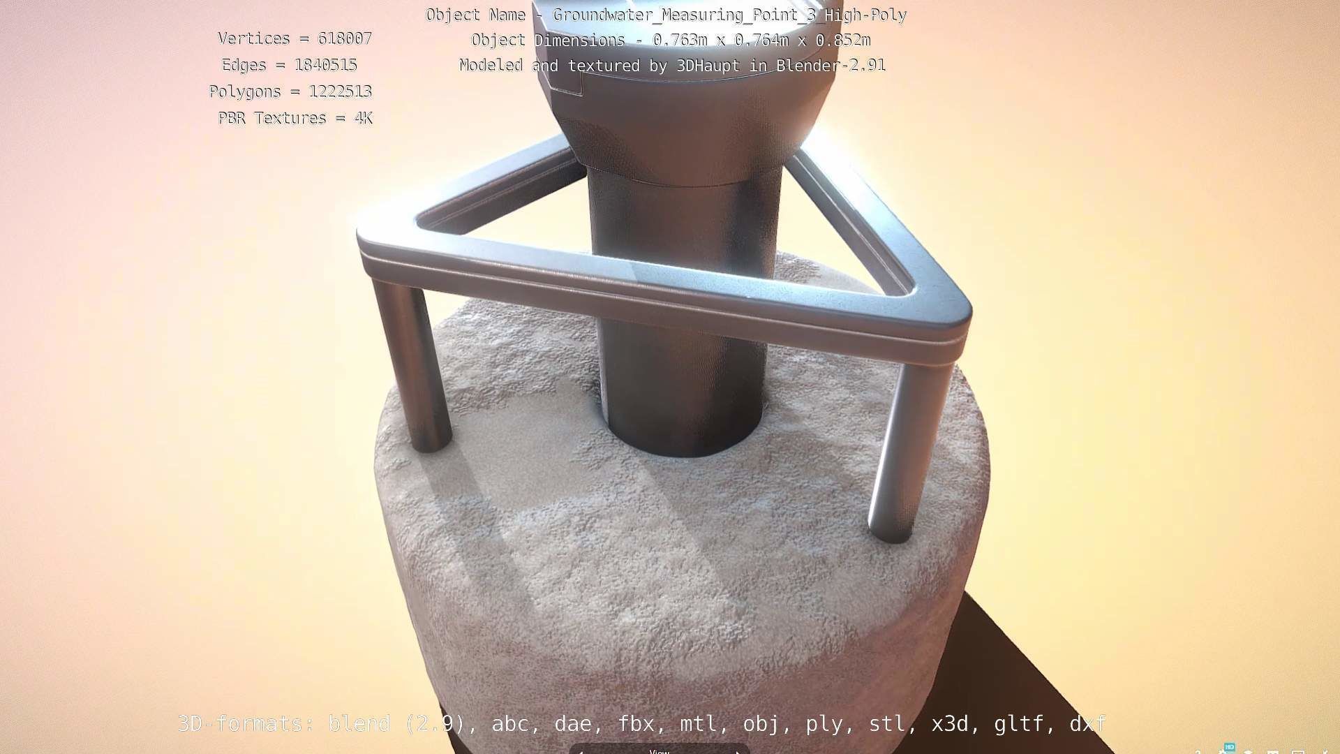 Groundwater Measure Pipe High-Poly Version 3  3D model_3