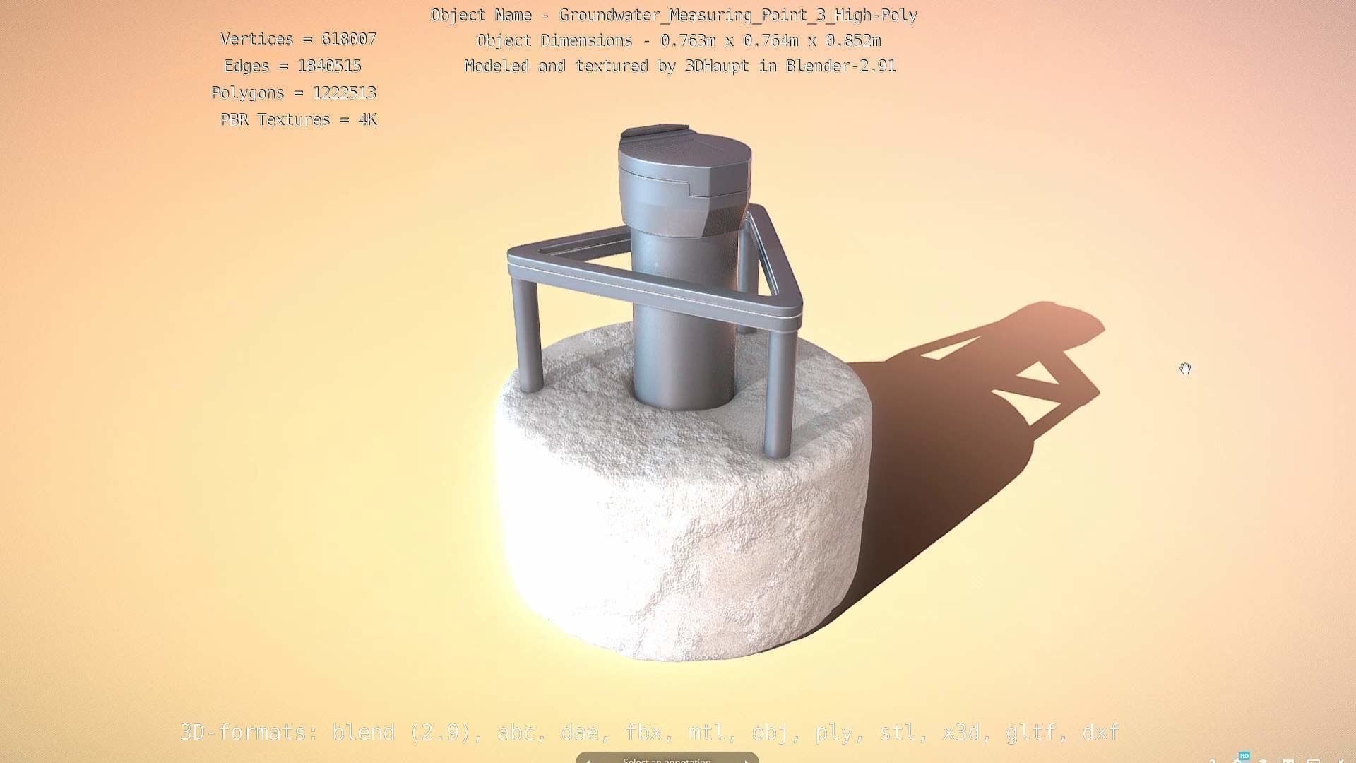 Groundwater Measure Pipe High-Poly Version 3  3D model_78