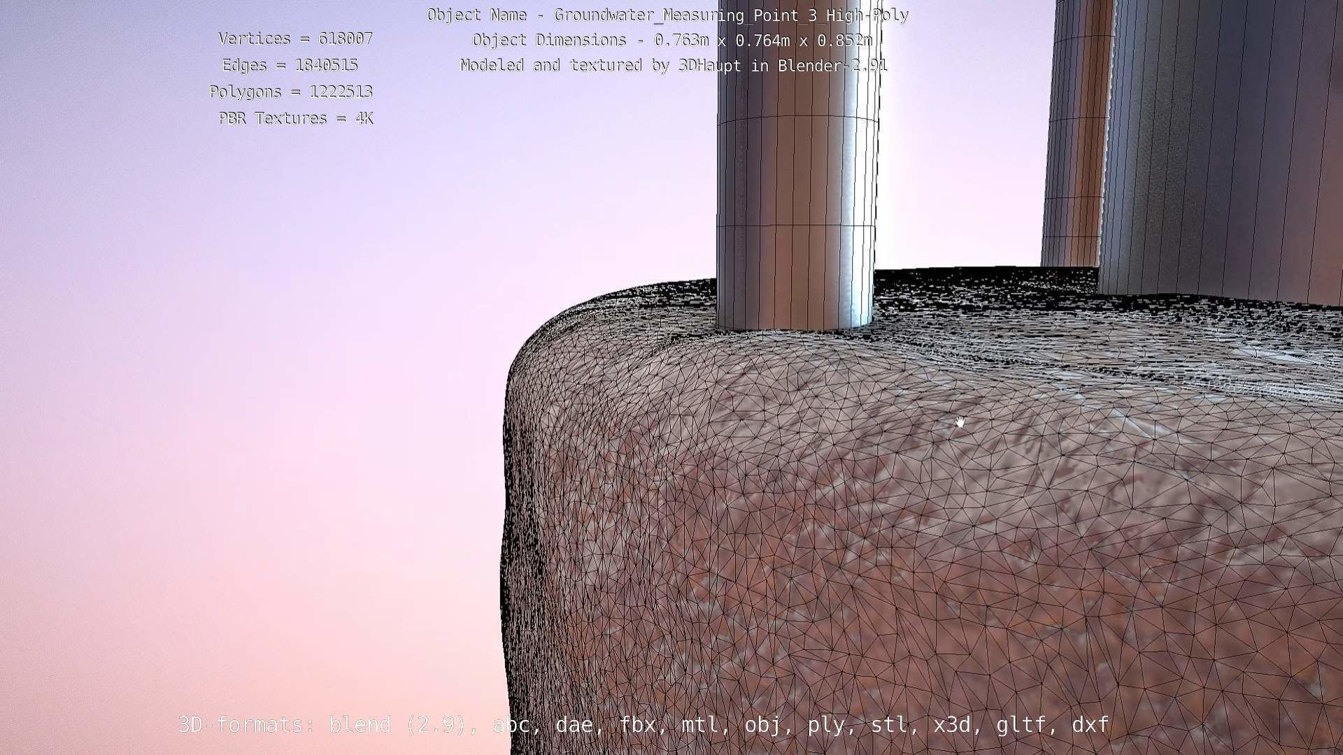 Groundwater Measure Pipe High-Poly Version 3  3D model_35