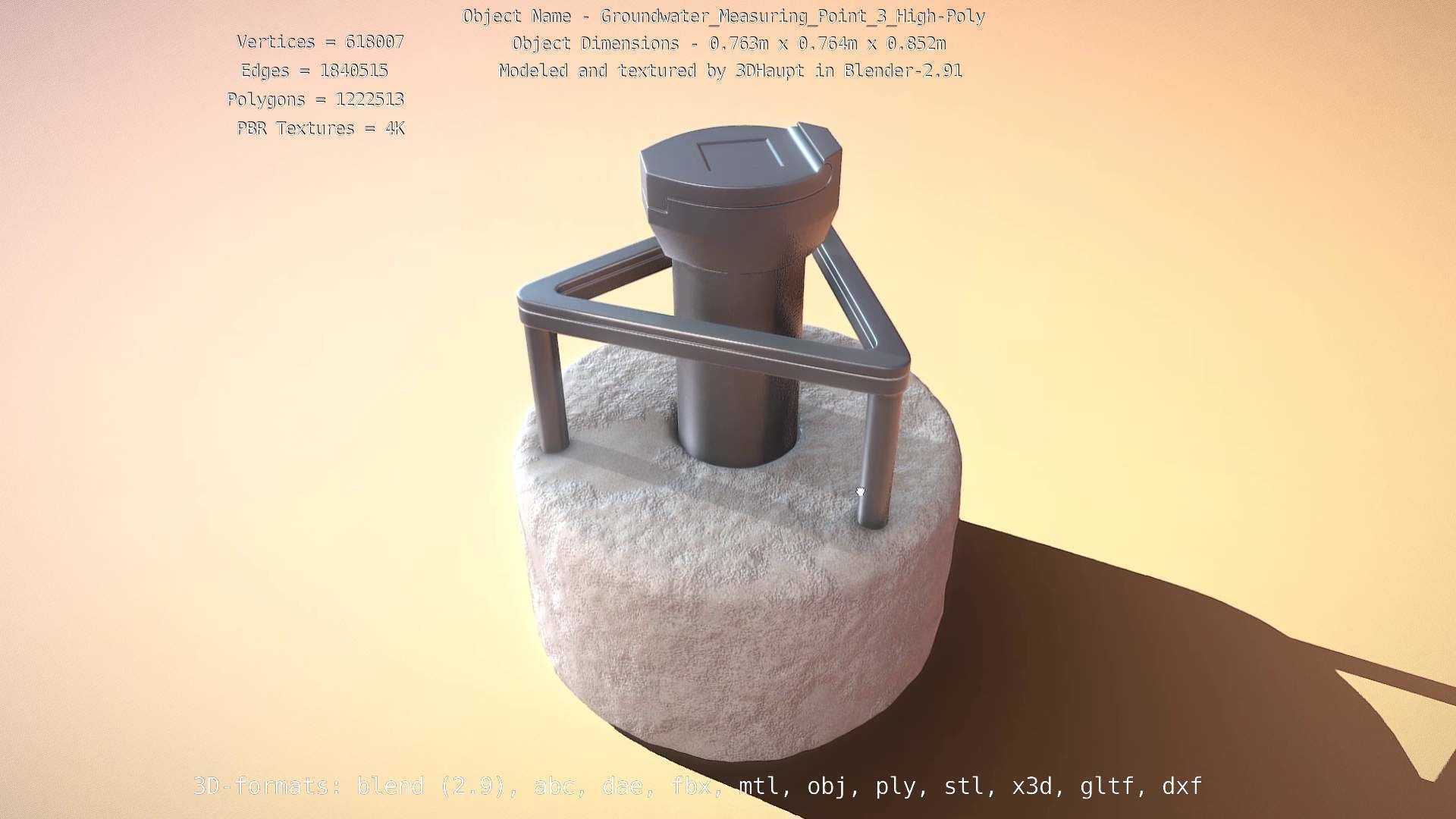 Groundwater Measure Pipe High-Poly Version 3  3D model_20