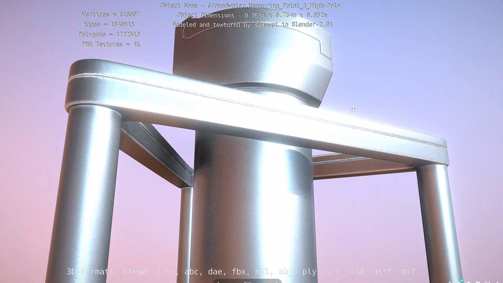 Groundwater Measure Pipe High-Poly Version 3  3D model_88