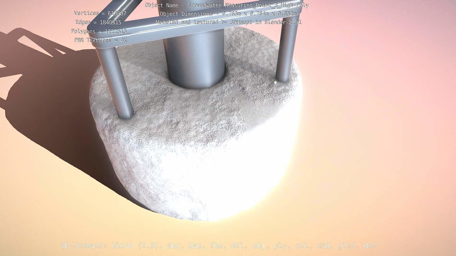 Groundwater Measure Pipe High-Poly Version 3  3D model_75