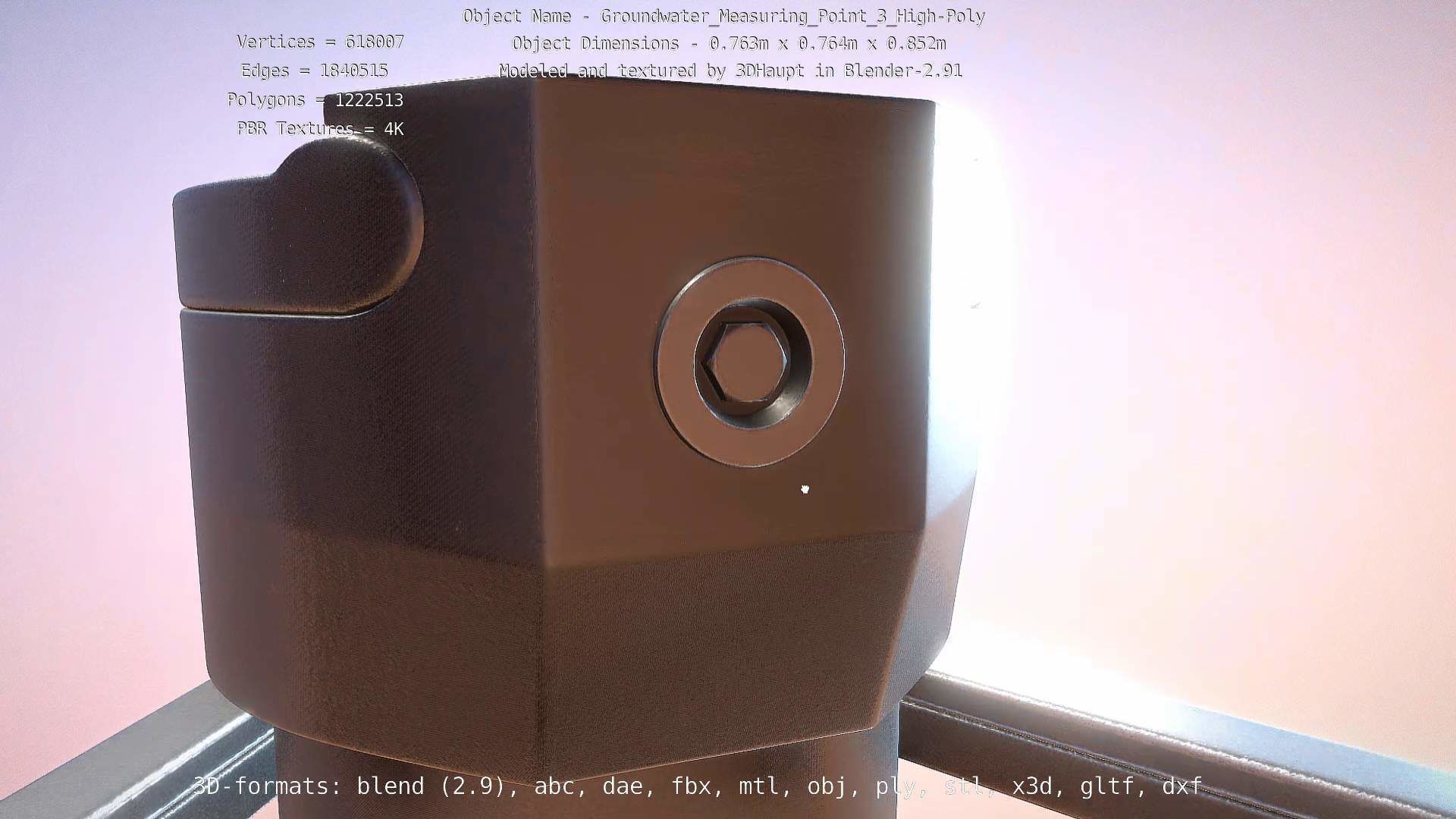 Groundwater Measure Pipe High-Poly Version 3  3D model_106