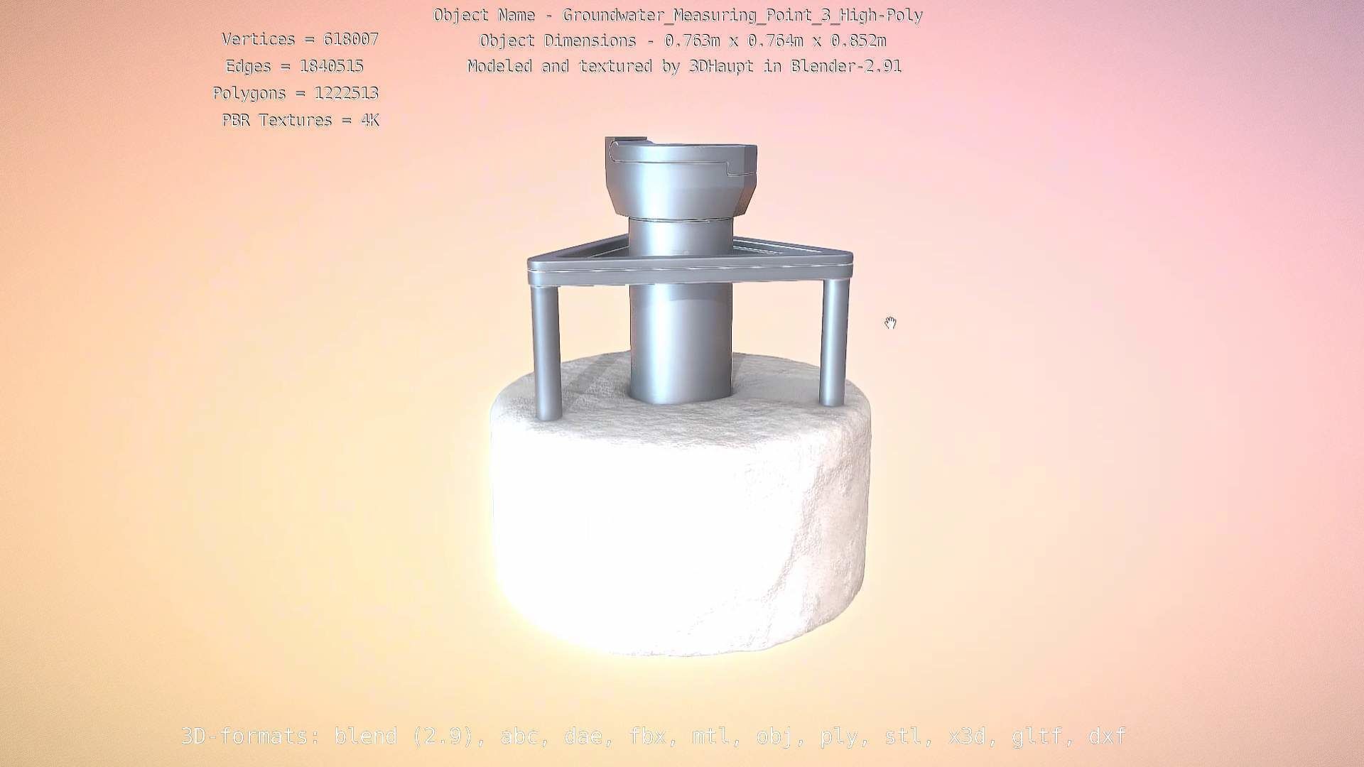 Groundwater Measure Pipe High-Poly Version 3  3D model_81