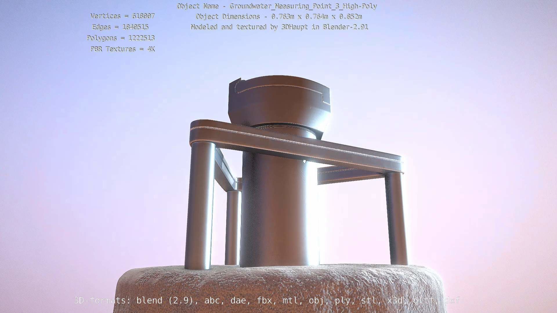 Groundwater Measure Pipe High-Poly Version 3  3D model_97