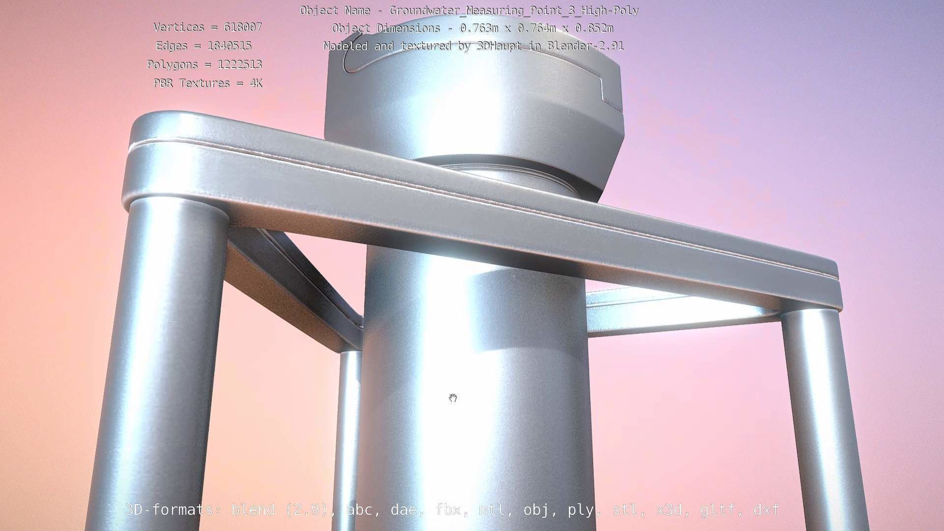 Groundwater Measure Pipe High-Poly Version 3  3D model_92