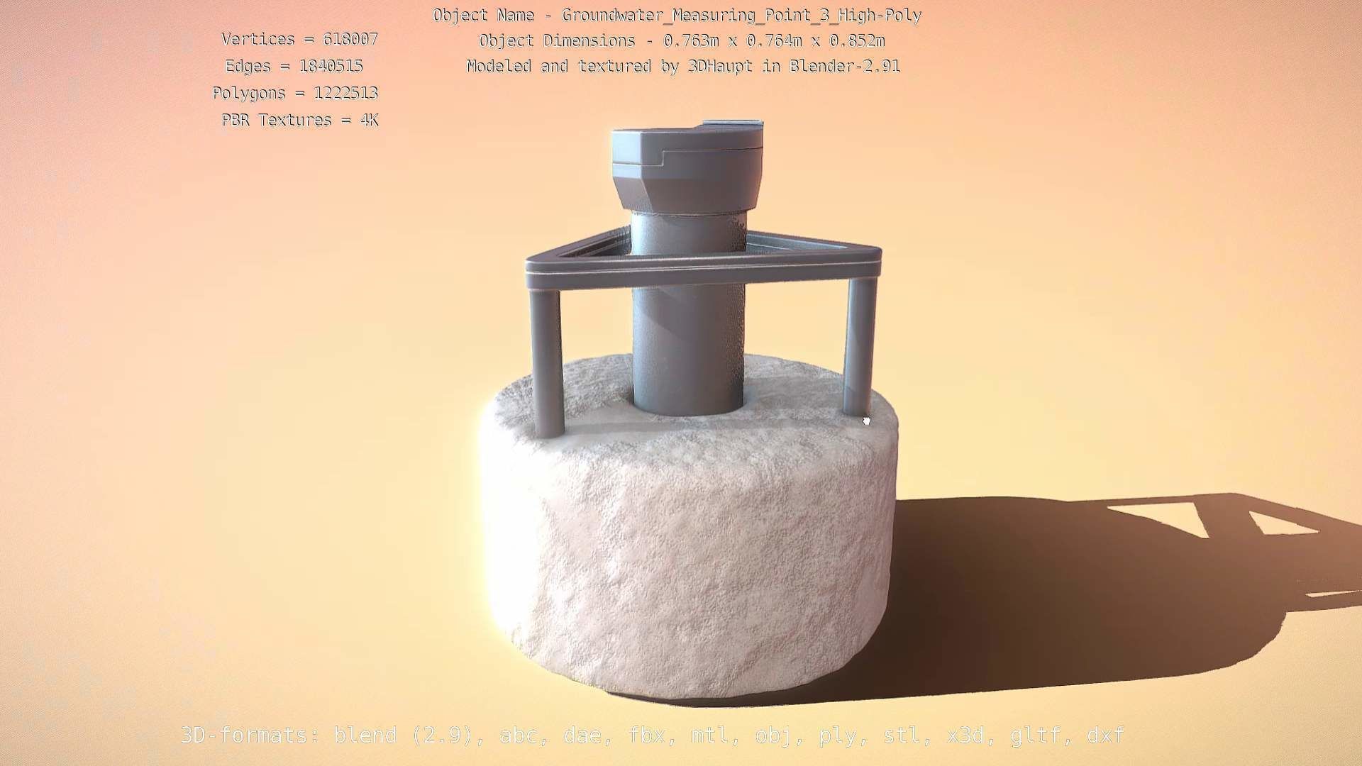 Groundwater Measure Pipe High-Poly Version 3  3D model_123