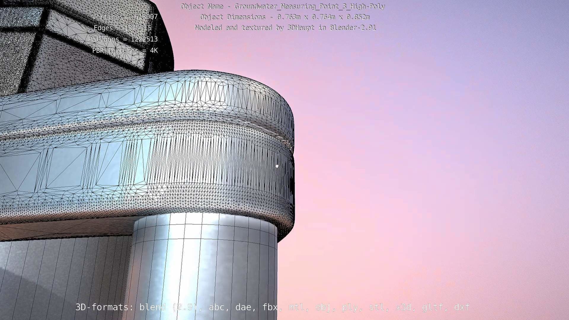 Groundwater Measure Pipe High-Poly Version 3  3D model_105