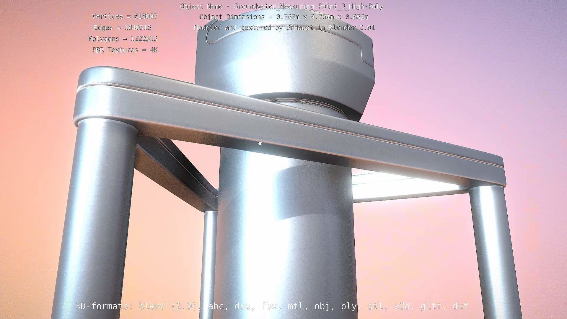 Groundwater Measure Pipe High-Poly Version 3  3D model_91