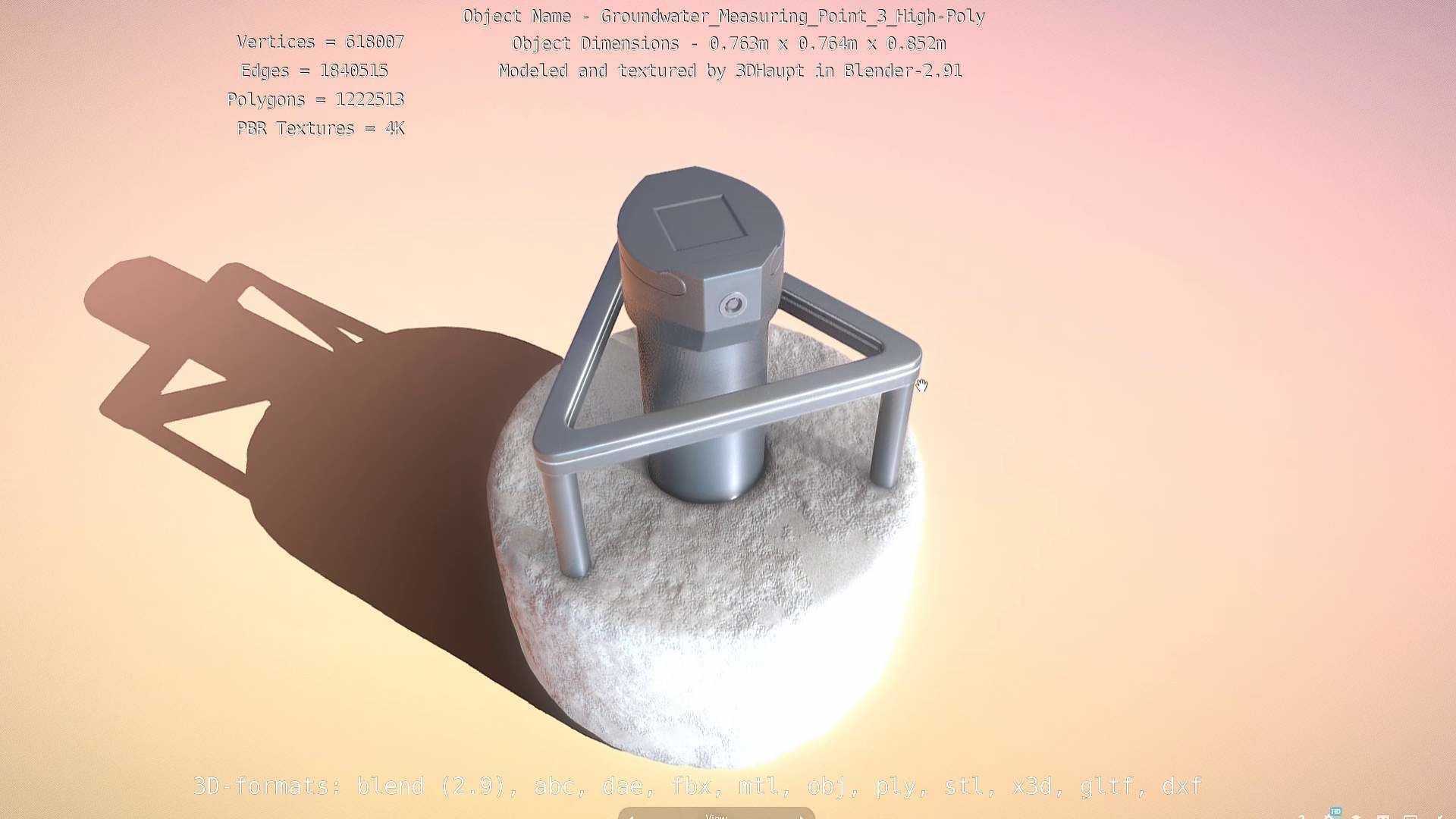 Groundwater Measure Pipe High-Poly Version 3  3D model_40