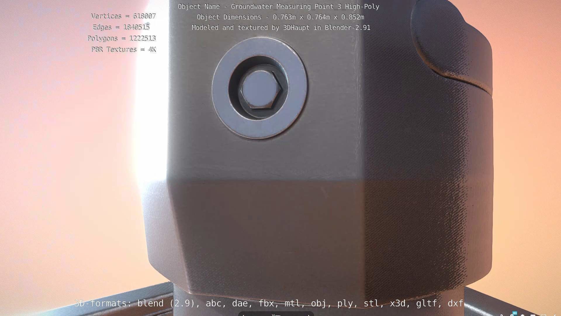 Groundwater Measure Pipe High-Poly Version 3  3D model_13