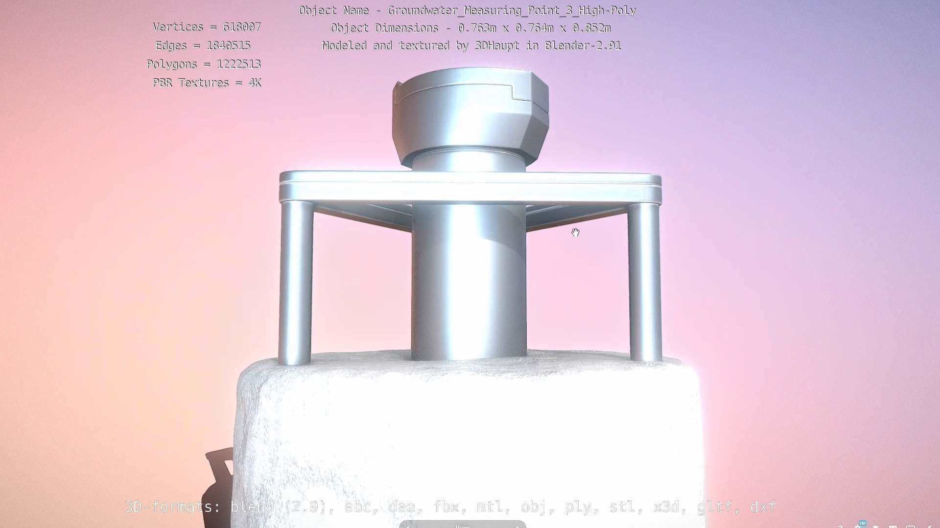 Groundwater Measure Pipe High-Poly Version 3  3D model_126