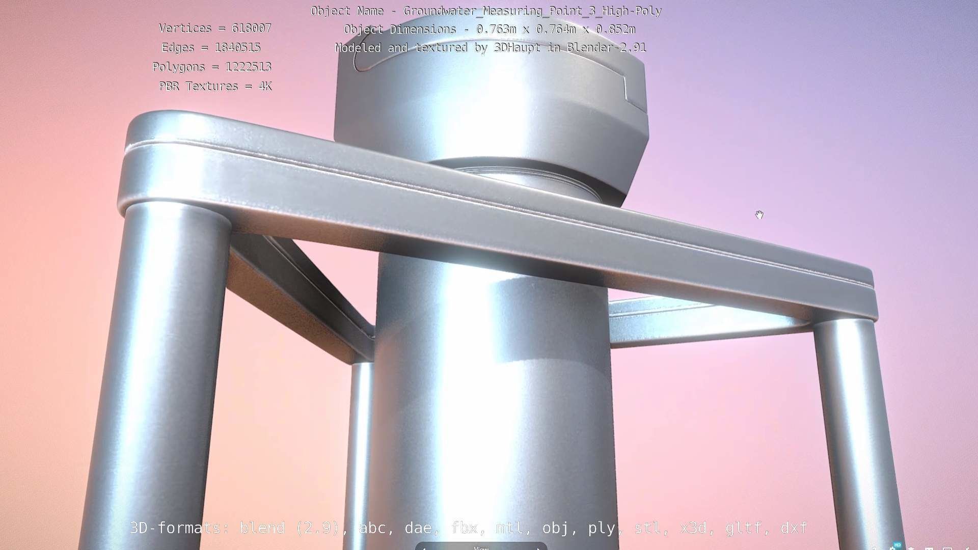 Groundwater Measure Pipe High-Poly Version 3  3D model_12