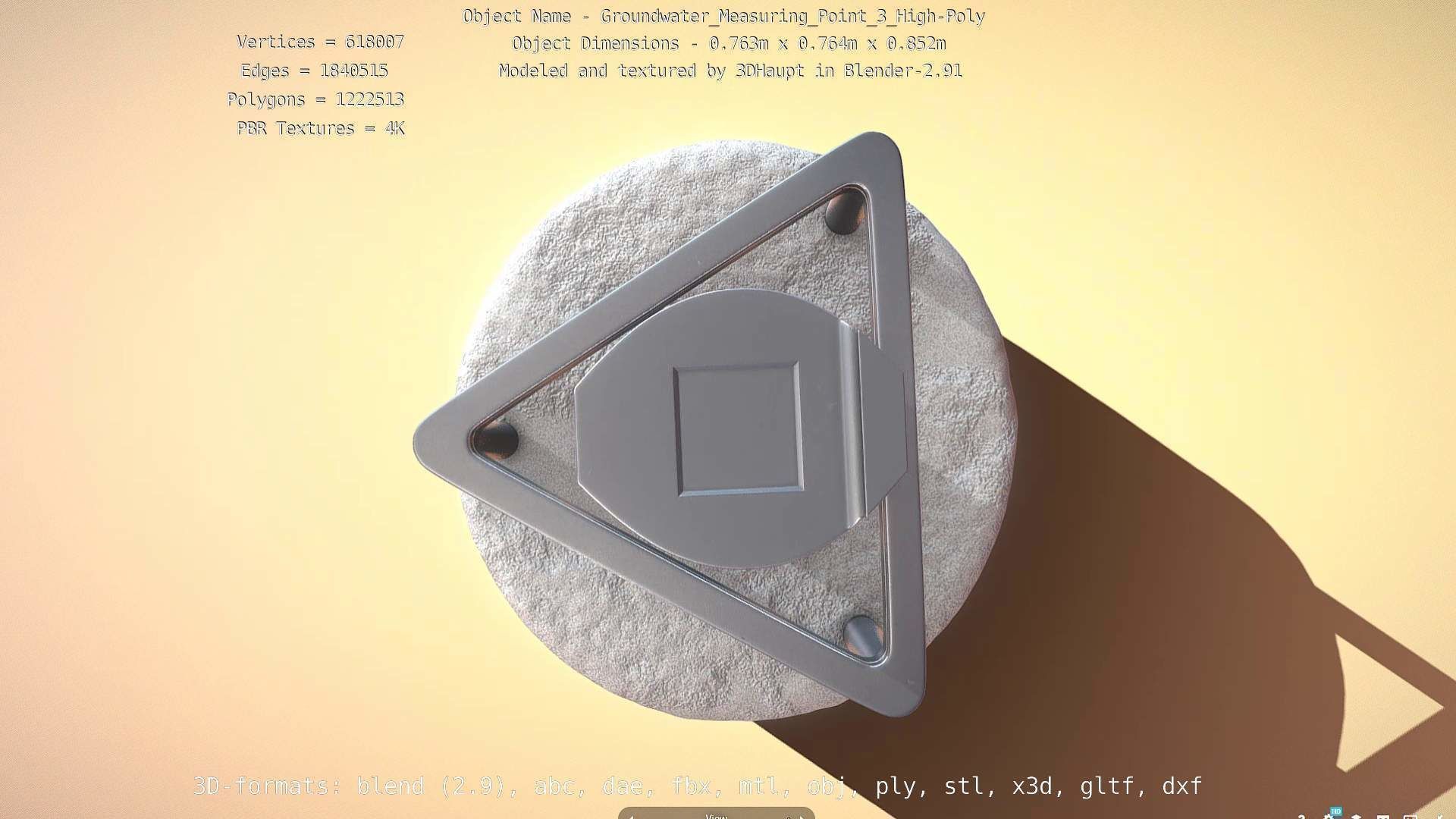 Groundwater Measure Pipe High-Poly Version 3  3D model_119