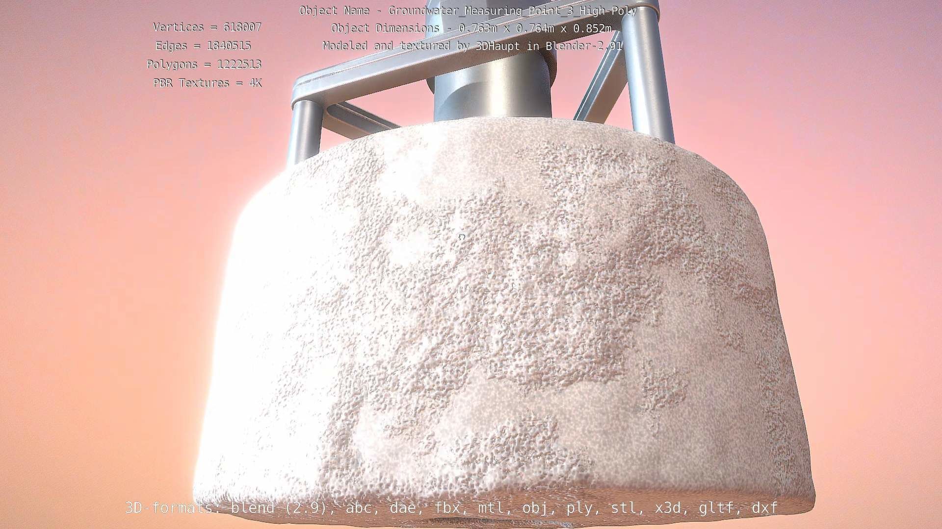 Groundwater Measure Pipe High-Poly Version 3  3D model_39