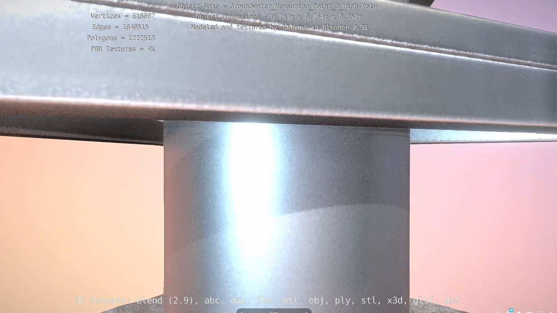 Groundwater Measure Pipe High-Poly Version 3  3D model_87