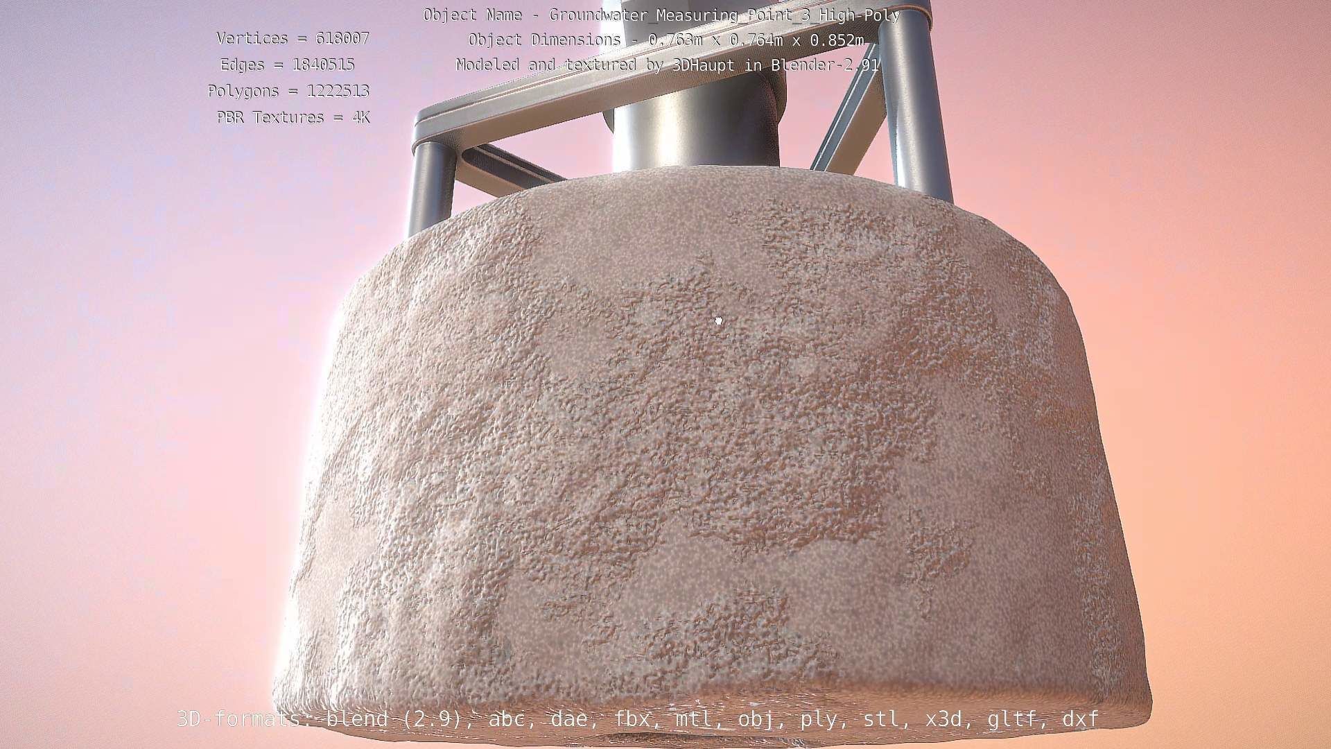 Groundwater Measure Pipe High-Poly Version 3  3D model_71