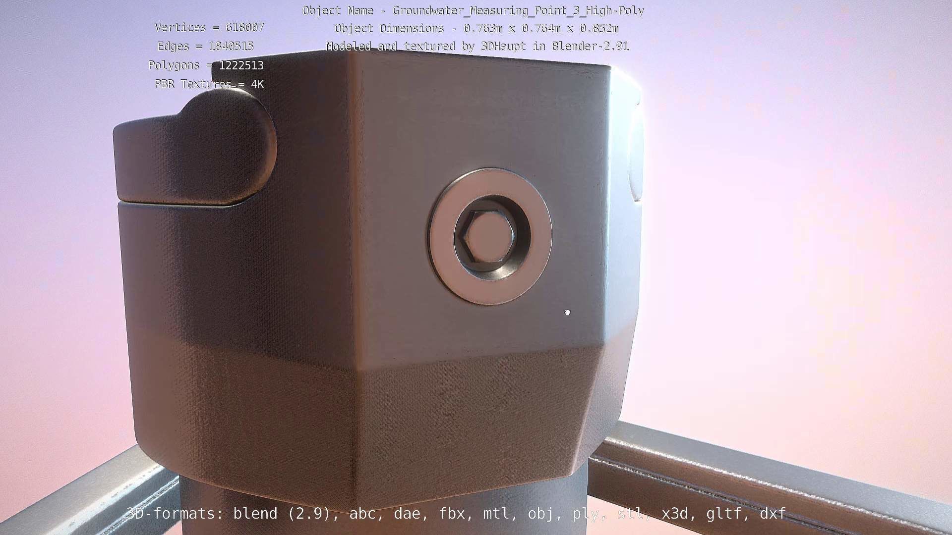 Groundwater Measure Pipe High-Poly Version 3  3D model_108