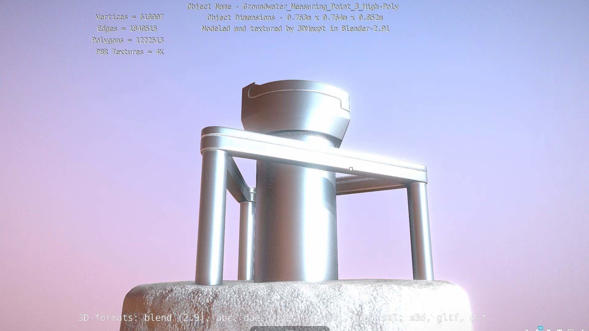 Groundwater Measure Pipe High-Poly Version 3  3D model_96