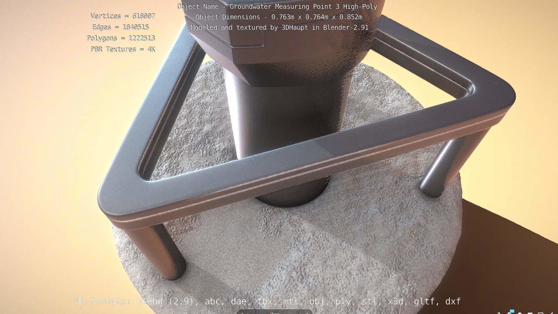 Groundwater Measure Pipe High-Poly Version 3  3D model_9