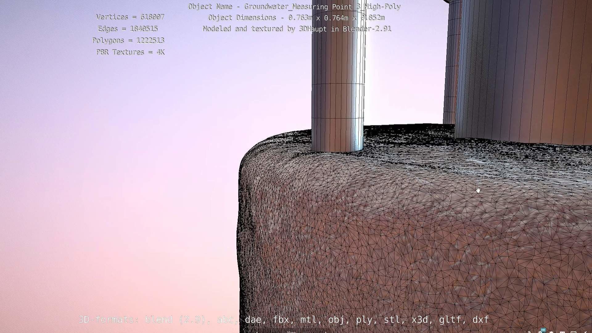 Groundwater Measure Pipe High-Poly Version 3  3D model_63