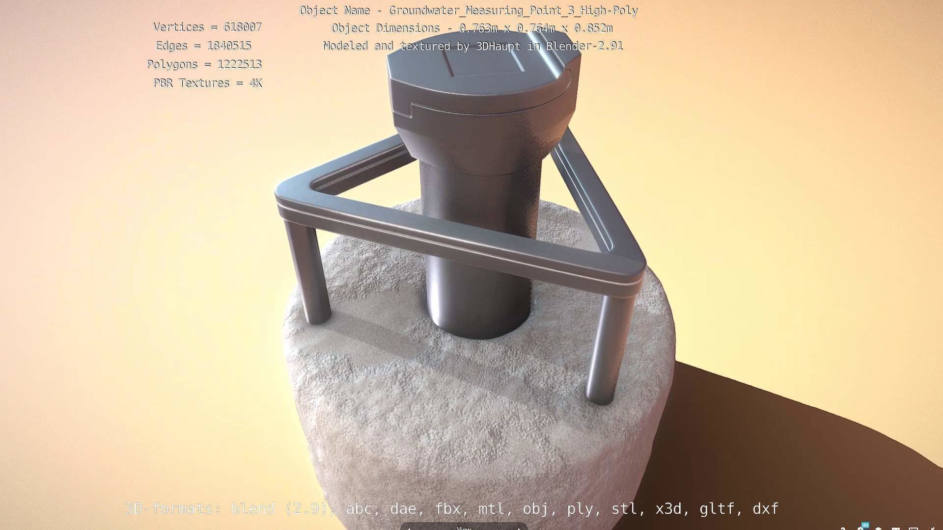 Groundwater Measure Pipe High-Poly Version 3  3D model_121