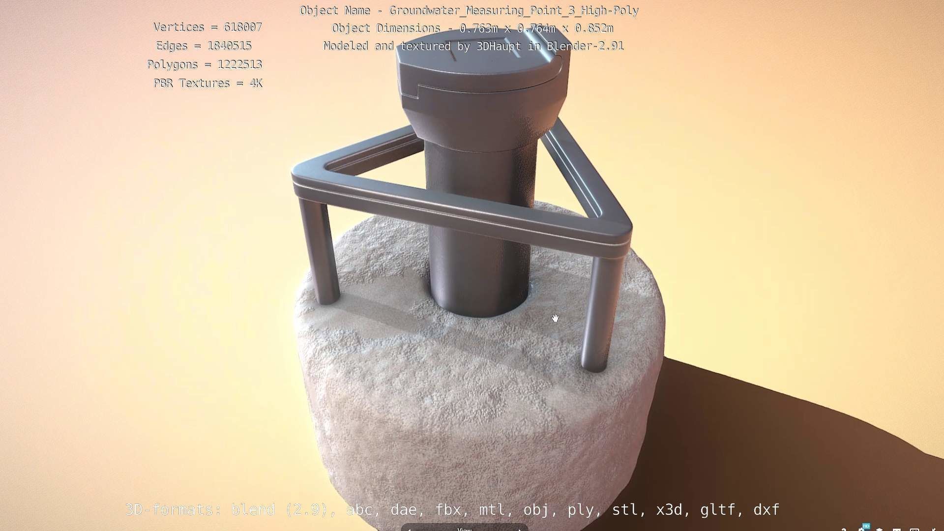 Groundwater Measure Pipe High-Poly Version 3  3D model_122