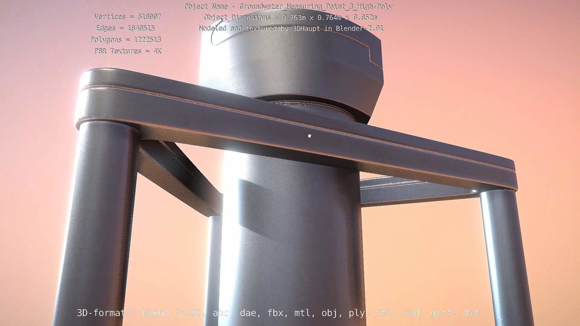 Groundwater Measure Pipe High-Poly Version 3  3D model_90