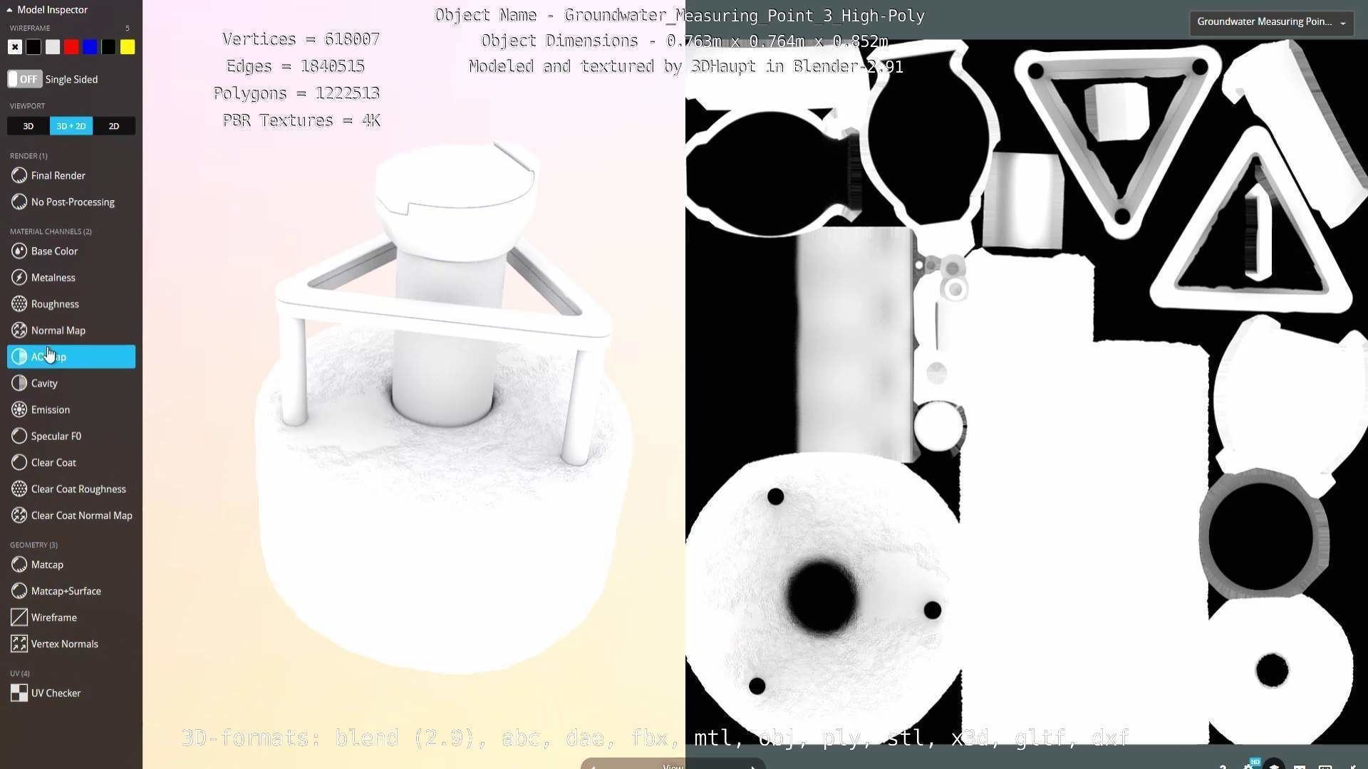 Groundwater Measure Pipe High-Poly Version 3  3D model_45