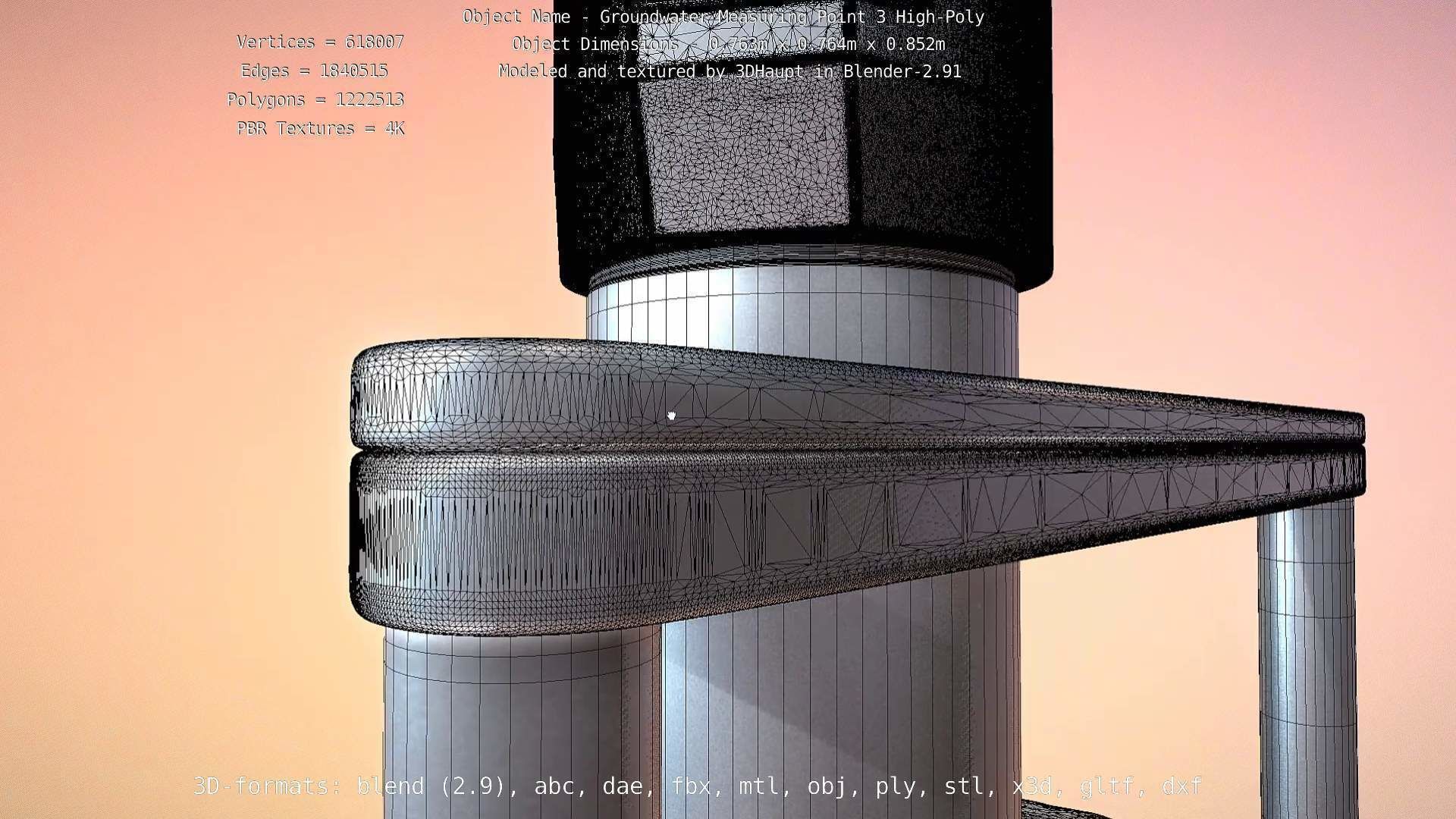 Groundwater Measure Pipe High-Poly Version 3  3D model_94