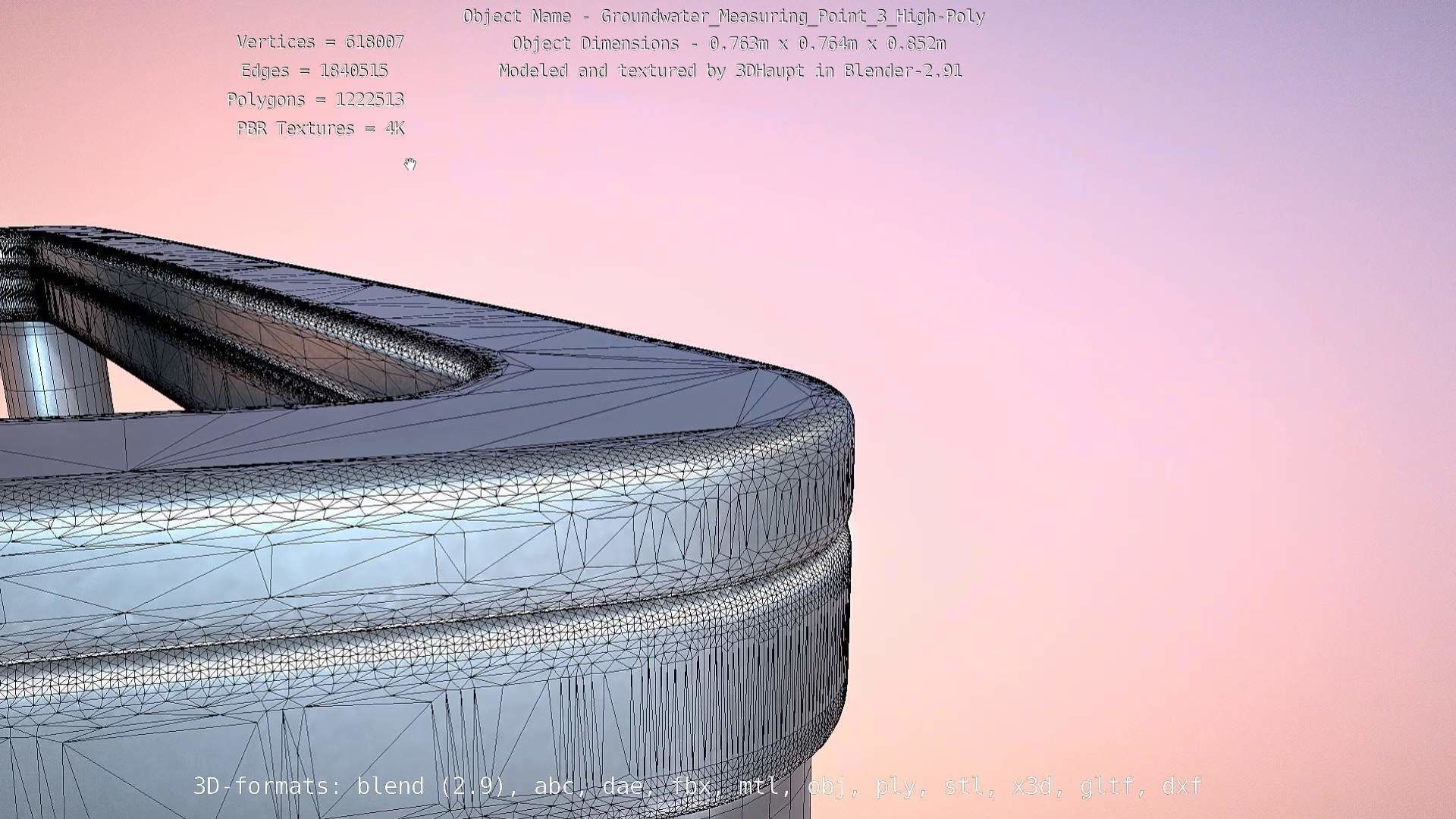 Groundwater Measure Pipe High-Poly Version 3  3D model_116