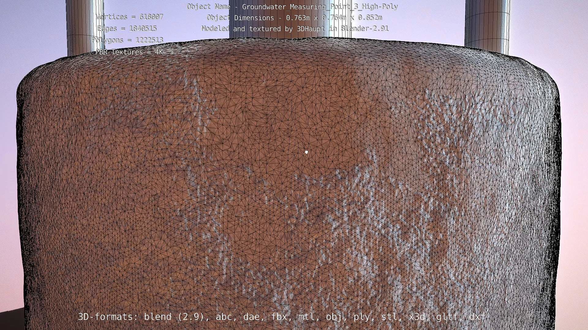 Groundwater Measure Pipe High-Poly Version 3  3D model_36