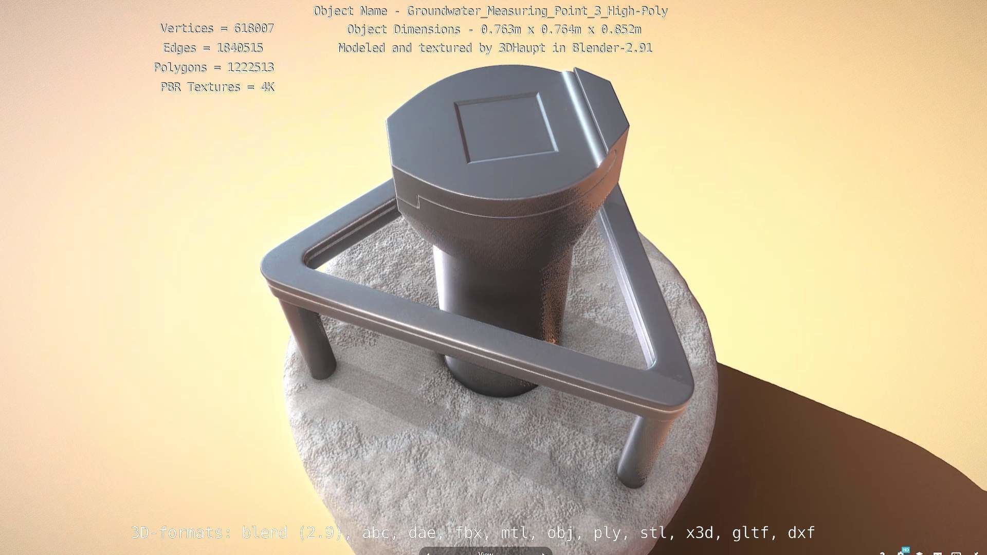 Groundwater Measure Pipe High-Poly Version 3  3D model_19