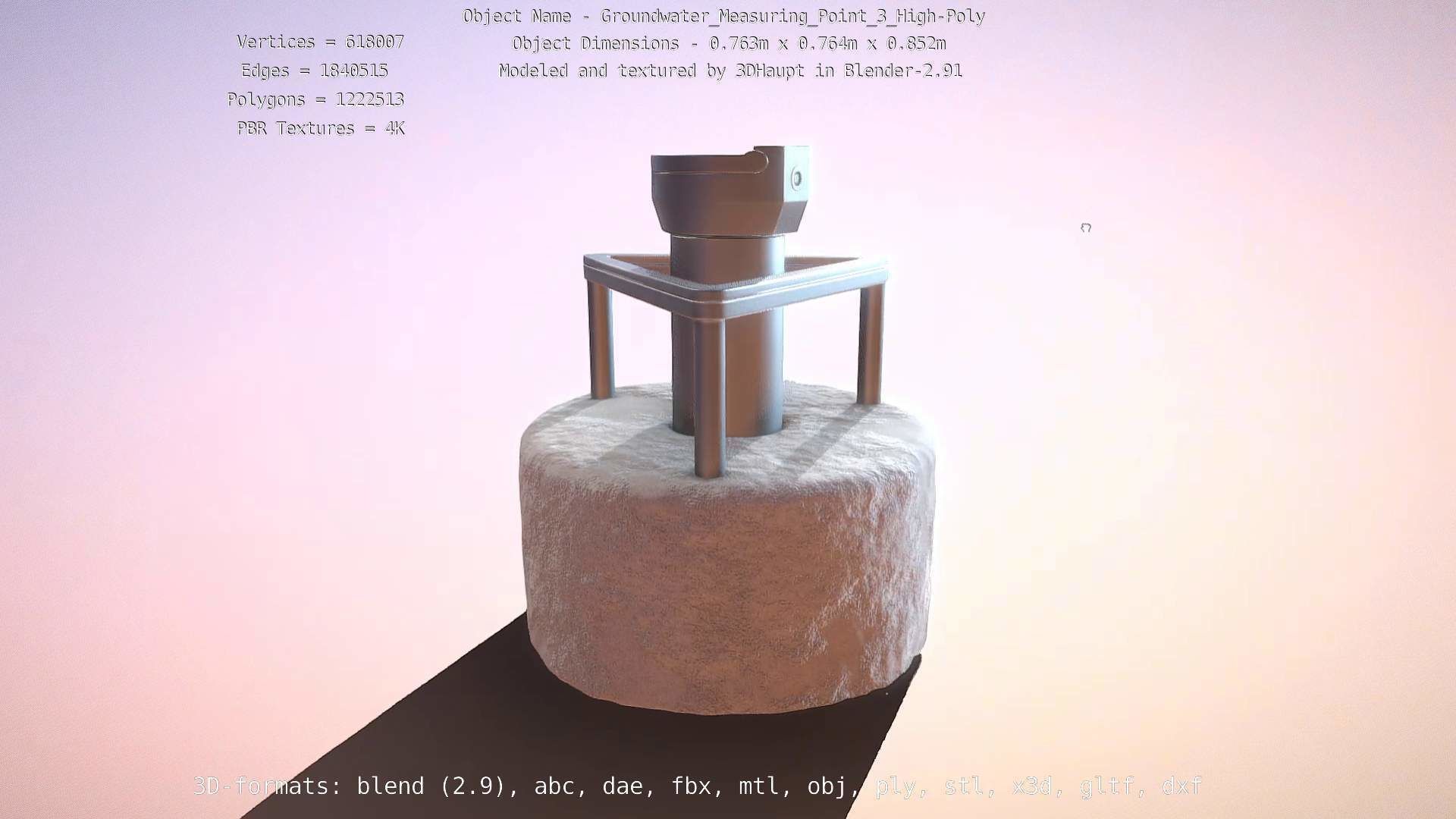 Groundwater Measure Pipe High-Poly Version 3  3D model_7