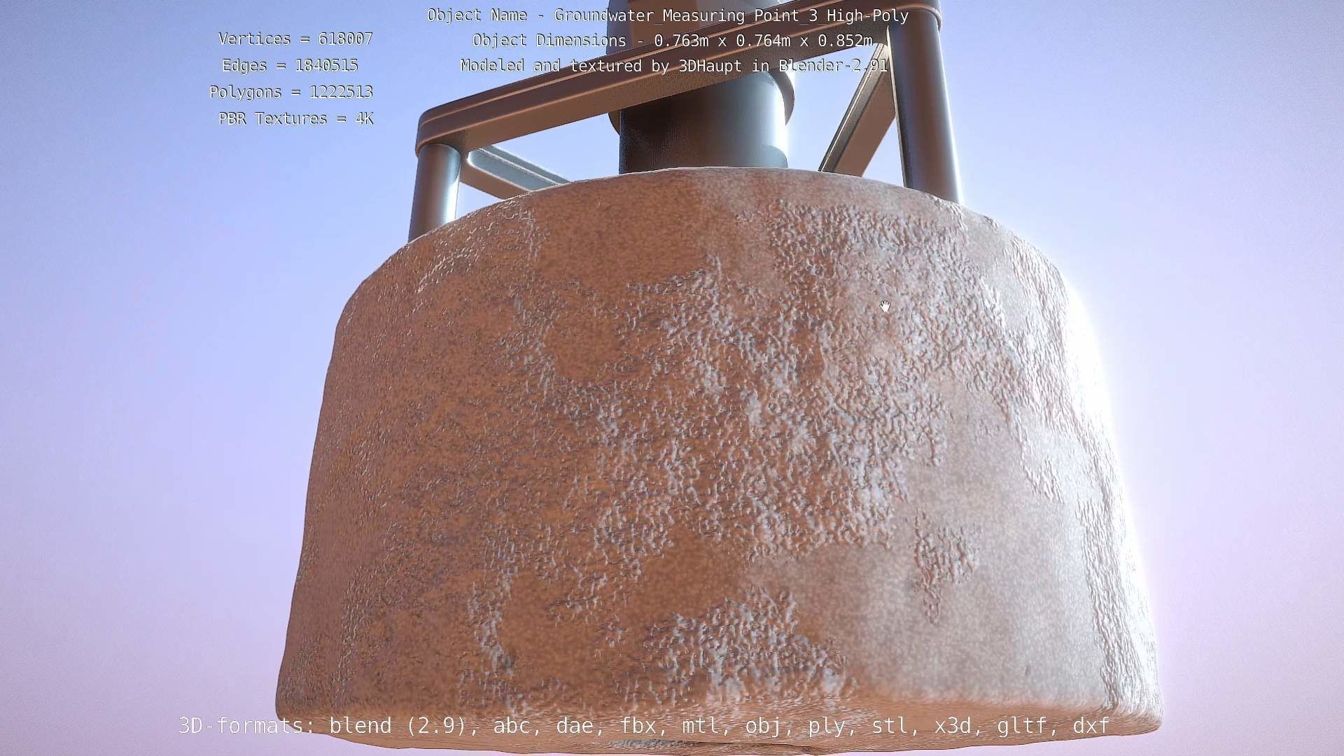 Groundwater Measure Pipe High-Poly Version 3  3D model_38