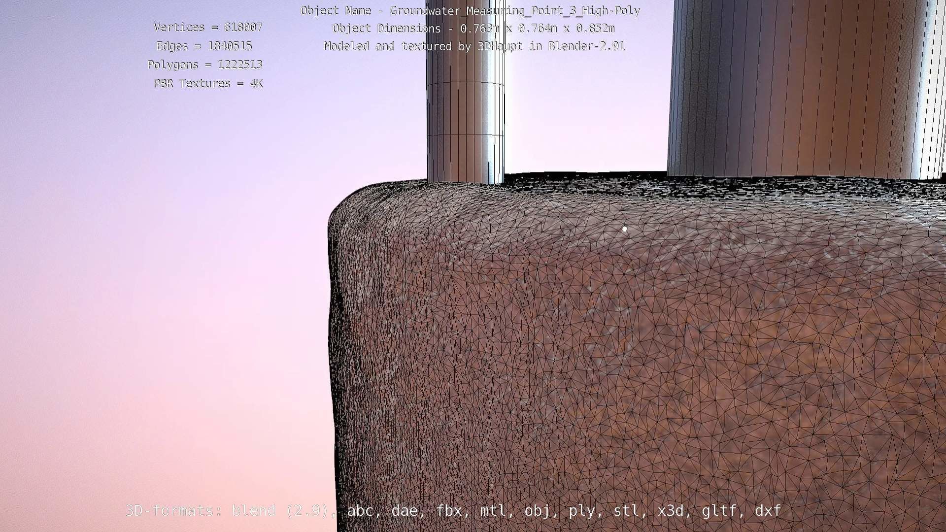 Groundwater Measure Pipe High-Poly Version 3  3D model_64
