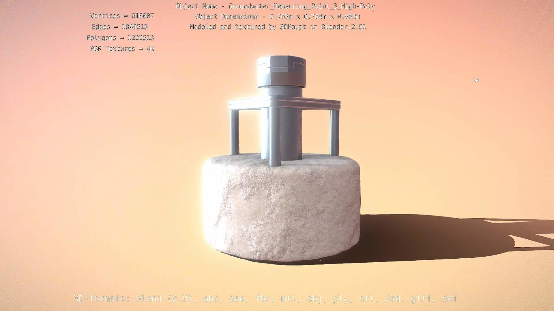 Groundwater Measure Pipe High-Poly Version 3  3D model_5