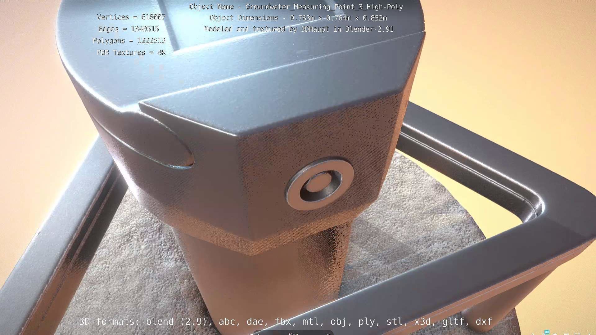 Groundwater Measure Pipe High-Poly Version 3  3D model_112