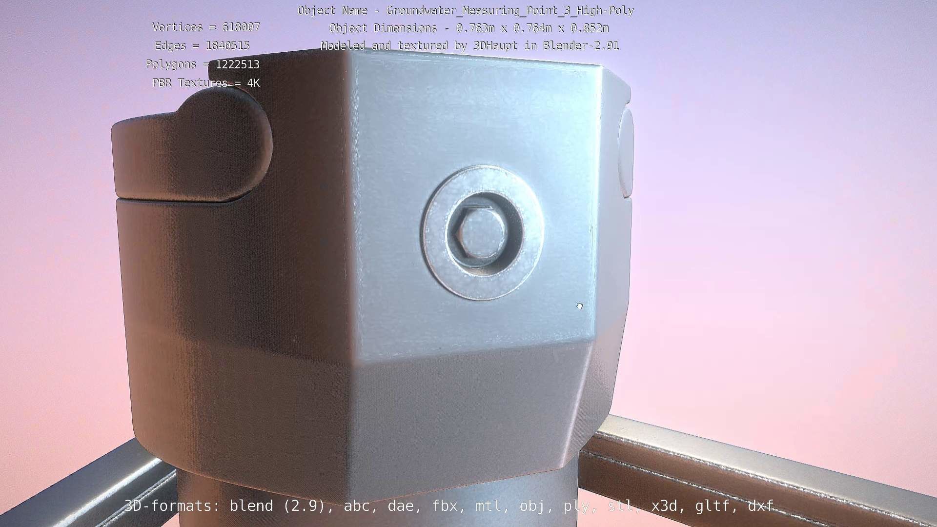 Groundwater Measure Pipe High-Poly Version 3  3D model_104