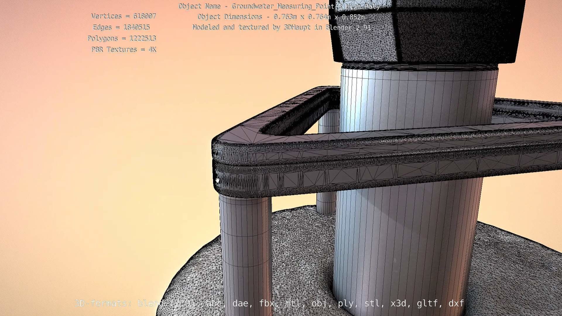 Groundwater Measure Pipe High-Poly Version 3  3D model_83
