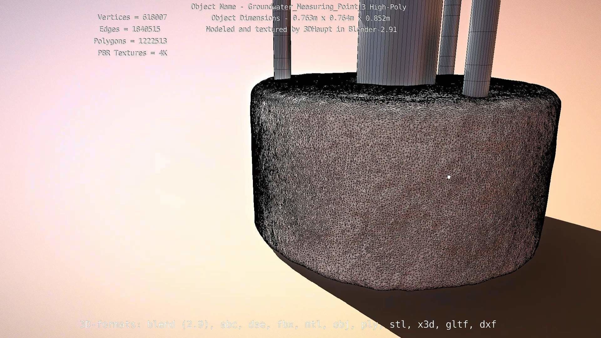 Groundwater Measure Pipe High-Poly Version 3  3D model_56