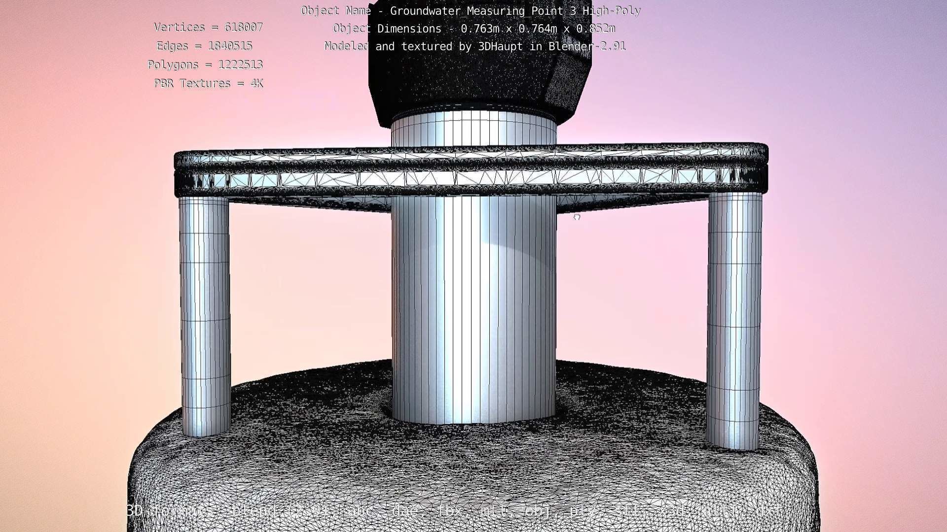 Groundwater Measure Pipe High-Poly Version 3  3D model_50