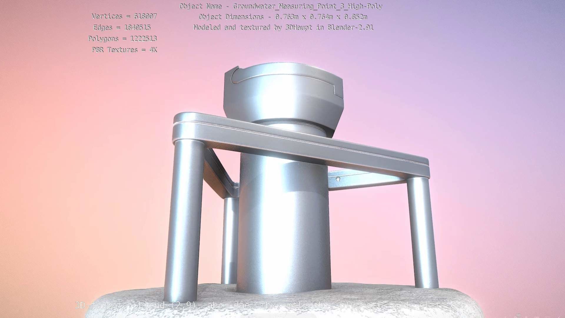 Groundwater Measure Pipe High-Poly Version 3  3D model_95