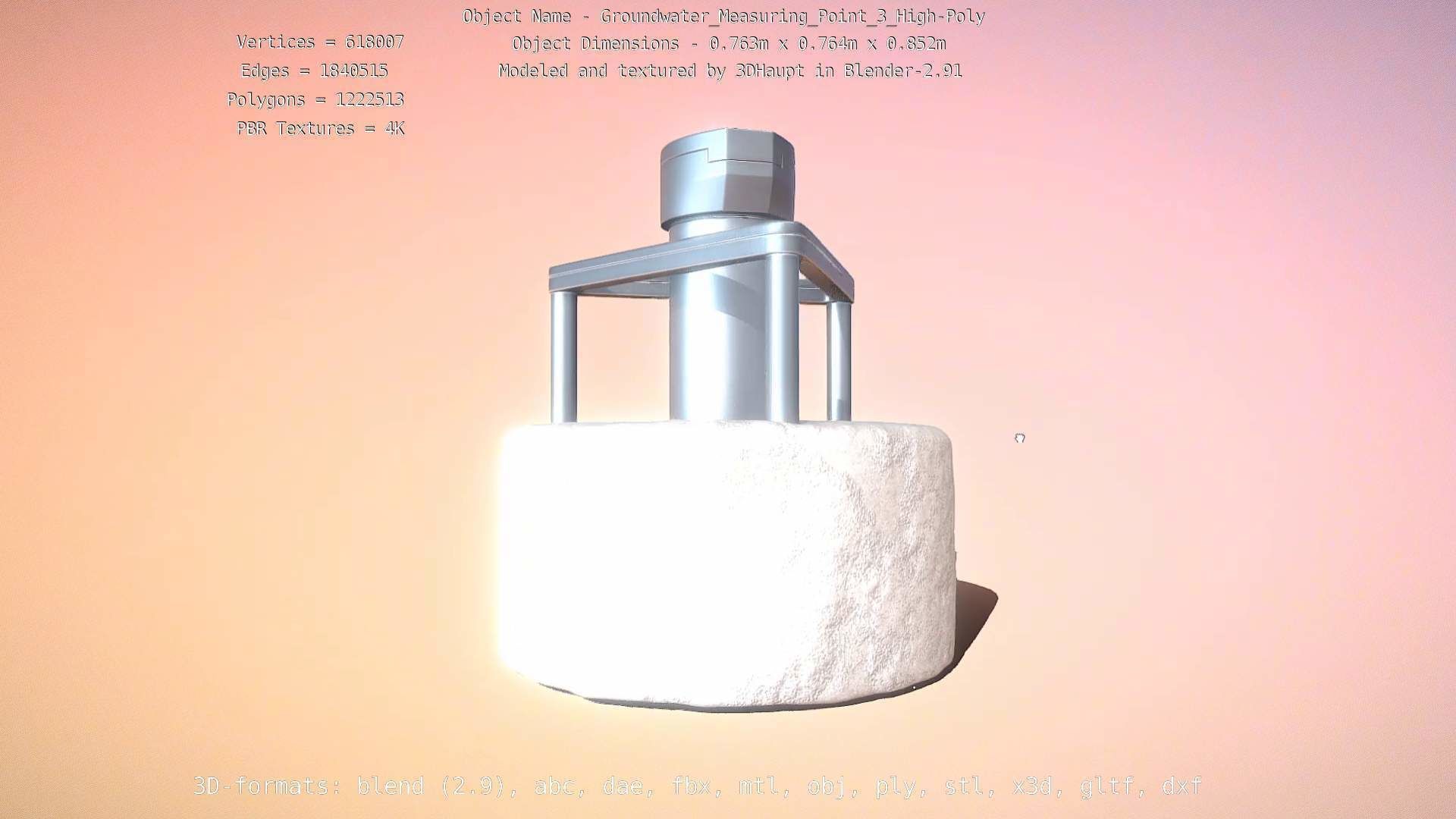 Groundwater Measure Pipe High-Poly Version 3  3D model_124