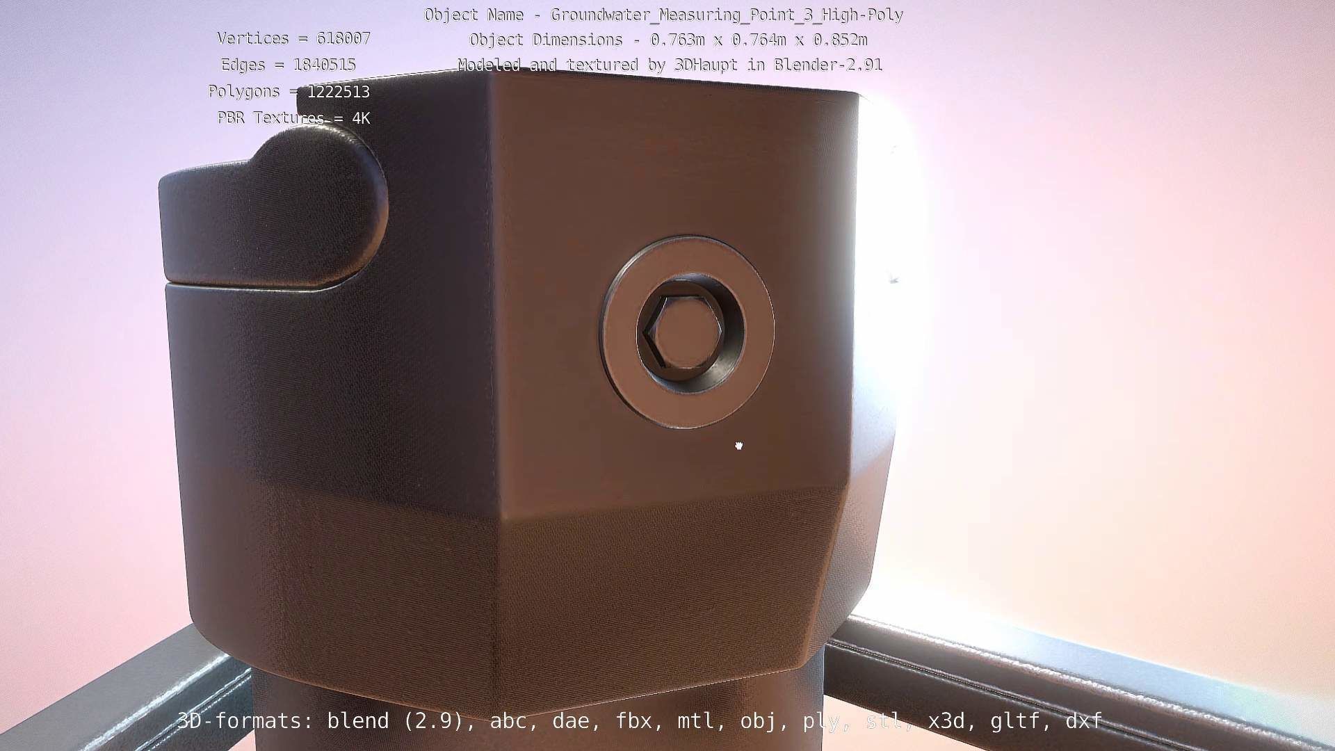 Groundwater Measure Pipe High-Poly Version 3  3D model_107