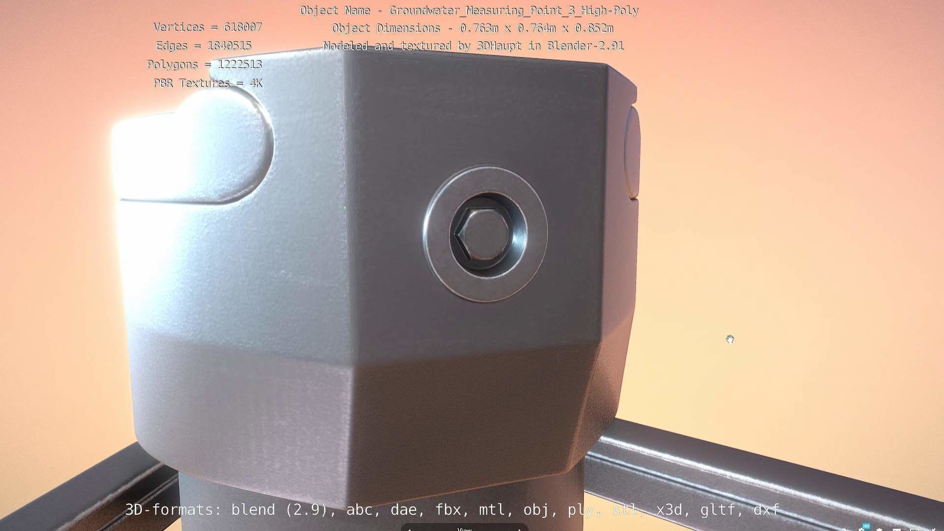 Groundwater Measure Pipe High-Poly Version 3  3D model_14