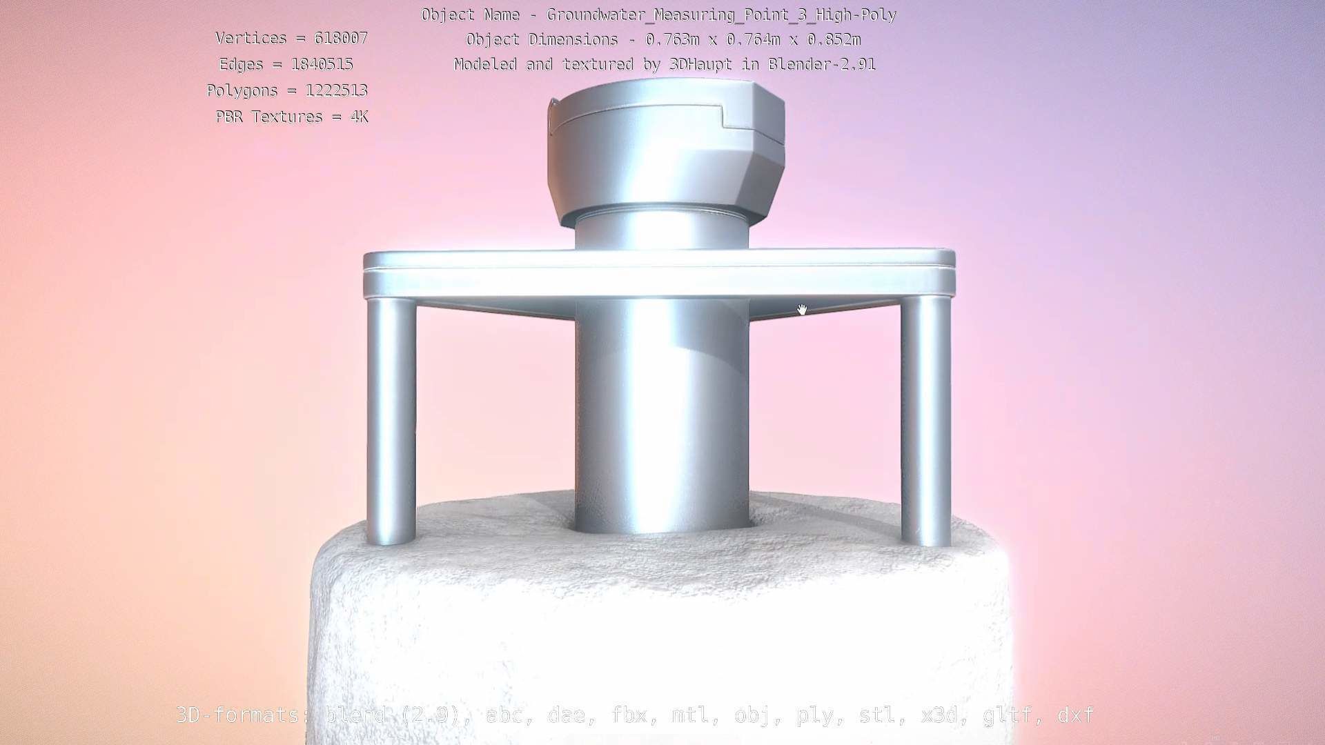 Groundwater Measure Pipe High-Poly Version 3  3D model_128