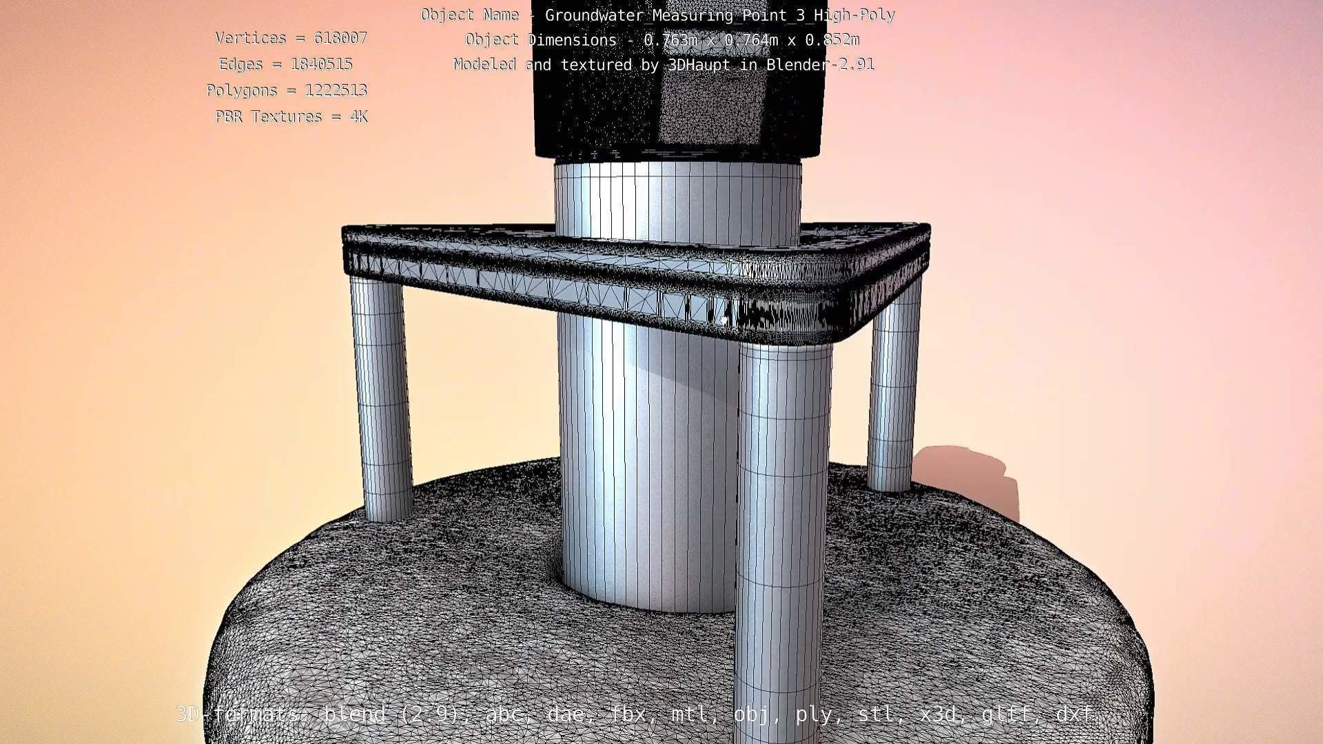 Groundwater Measure Pipe High-Poly Version 3  3D model_61