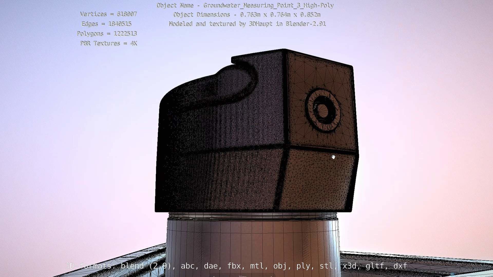 Groundwater Measure Pipe High-Poly Version 3  3D model_31